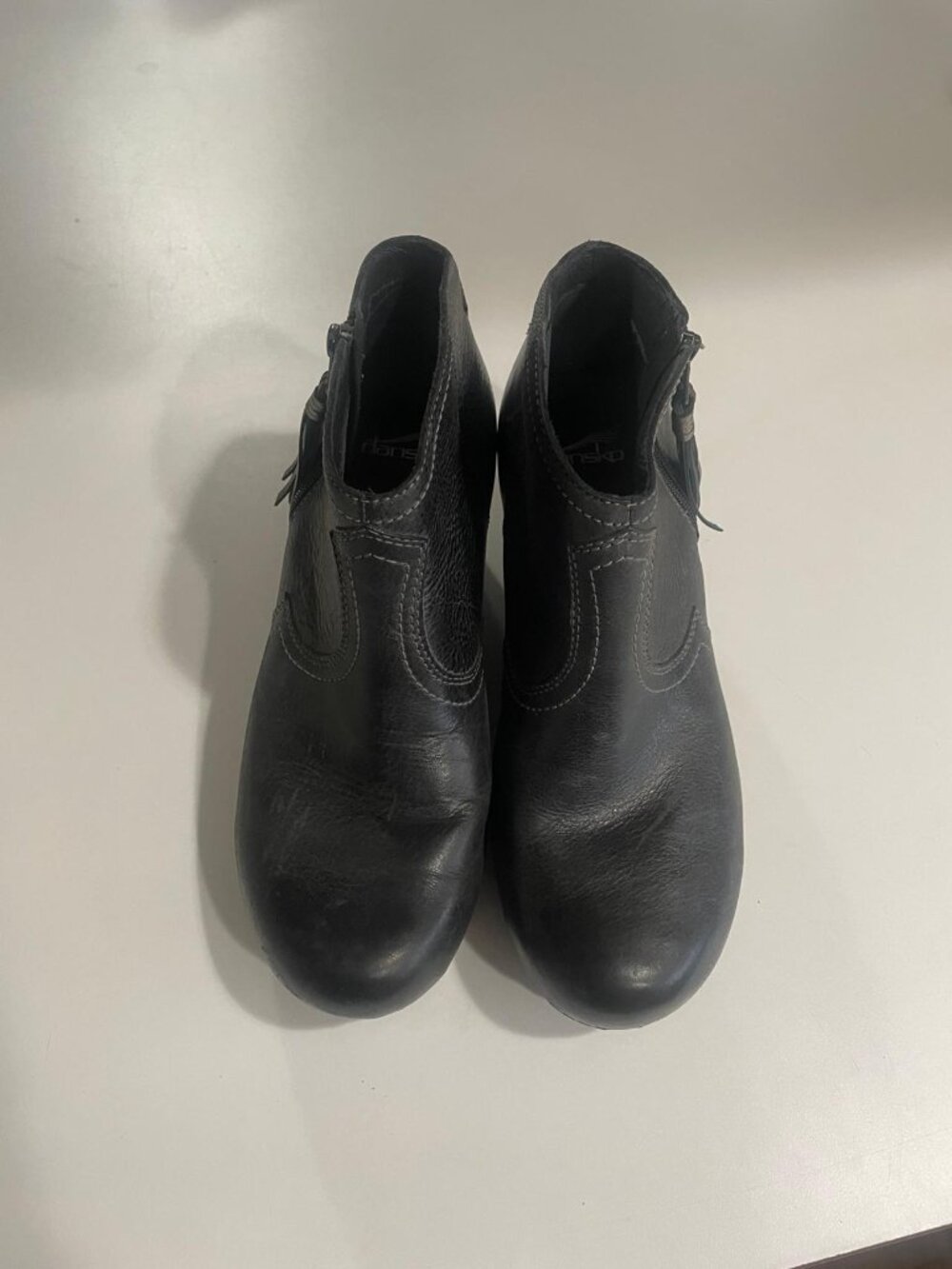 Dansko Veronica Wedge Boots Womens EU 41/US 8.5 Black Leather Zip Ankle Bootie